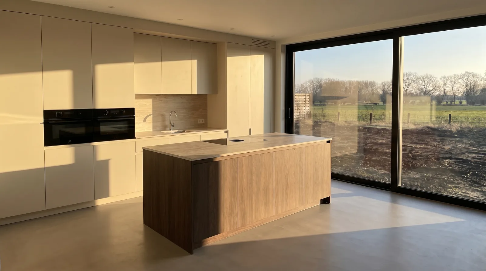 The same kitchen as a photorealistic image, generated by Timagine